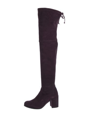 Pre-owned Stuart Weitzman Suede Boots In Purple
