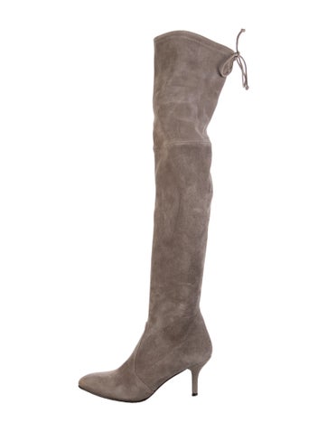 Pre-owned Stuart Weitzman Suede Boots In Gray
