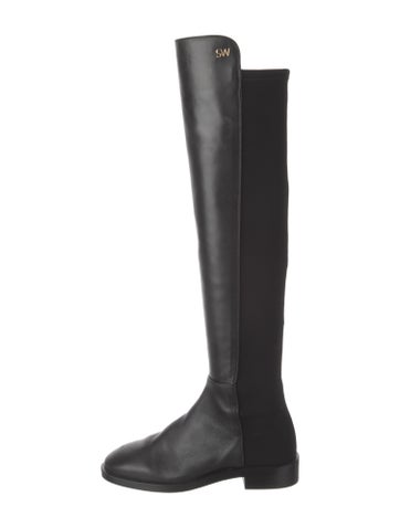 Pre-owned Stuart Weitzman Leather Boots In Black