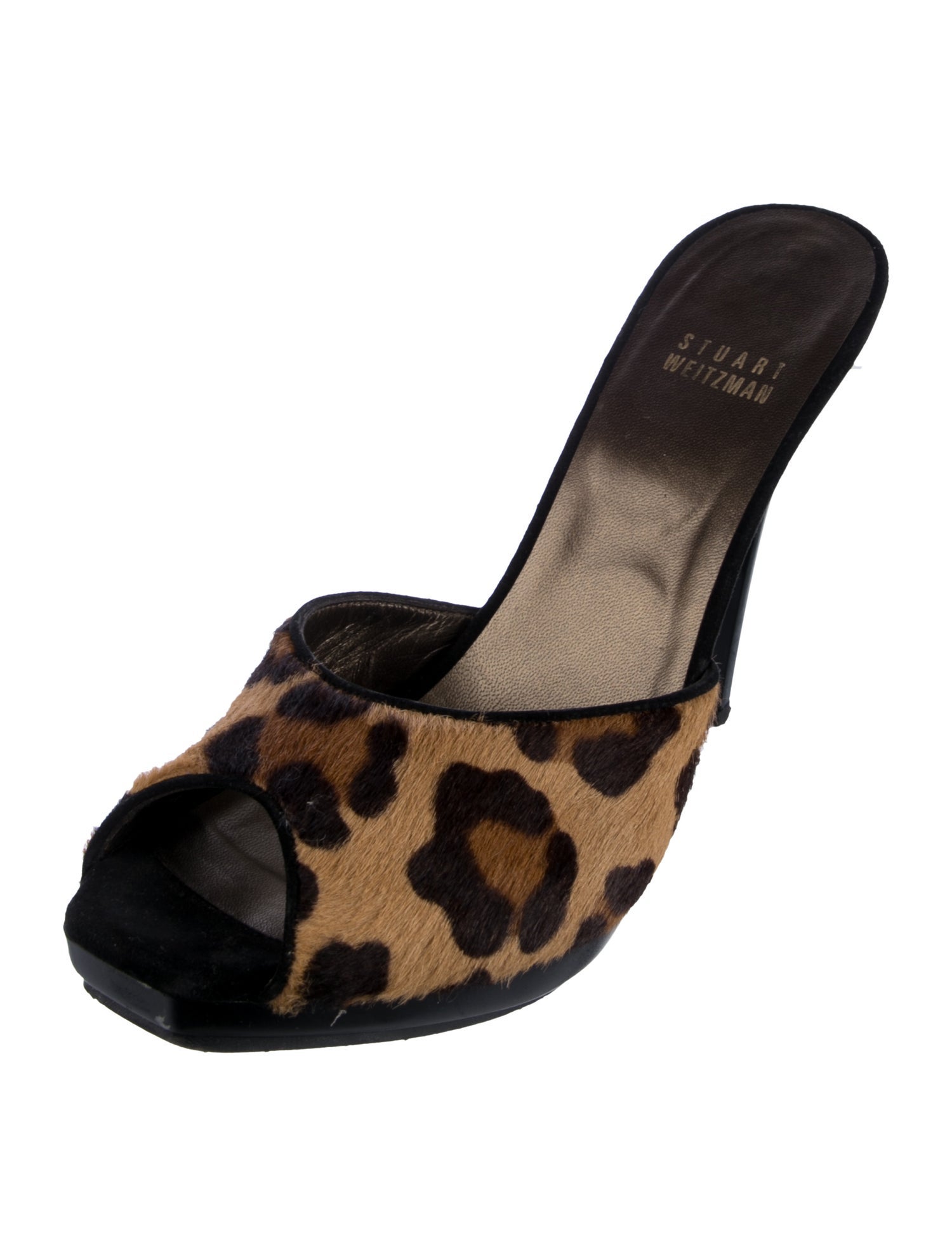 Stuart Weitzman Ponyhair Animal Print Mules