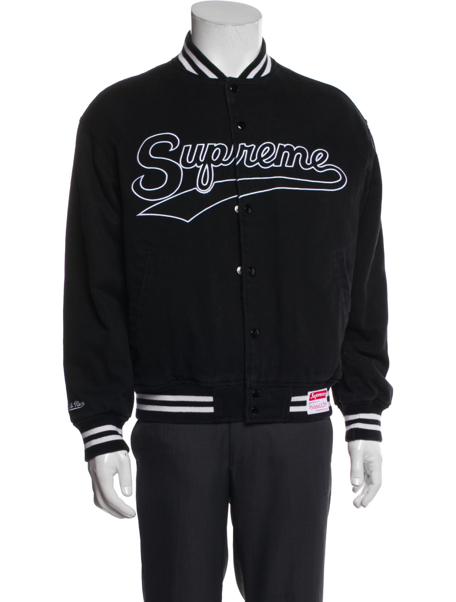 Supreme x Mitchell & Ness Graphic Print Varsity Jacket