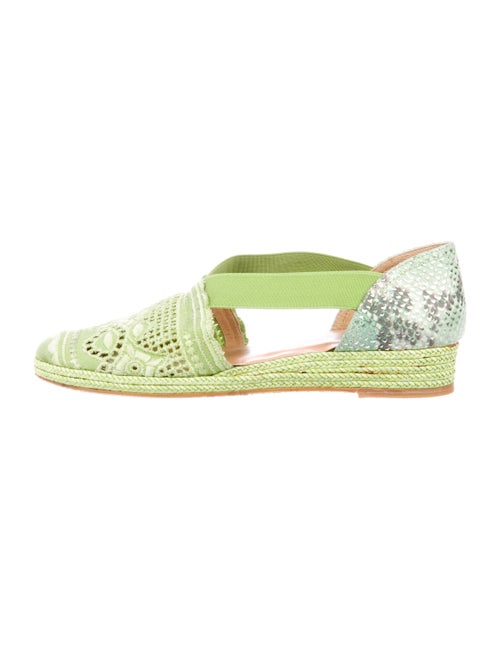 Stuart Weitzman Canvas Flat Espadrilles Green