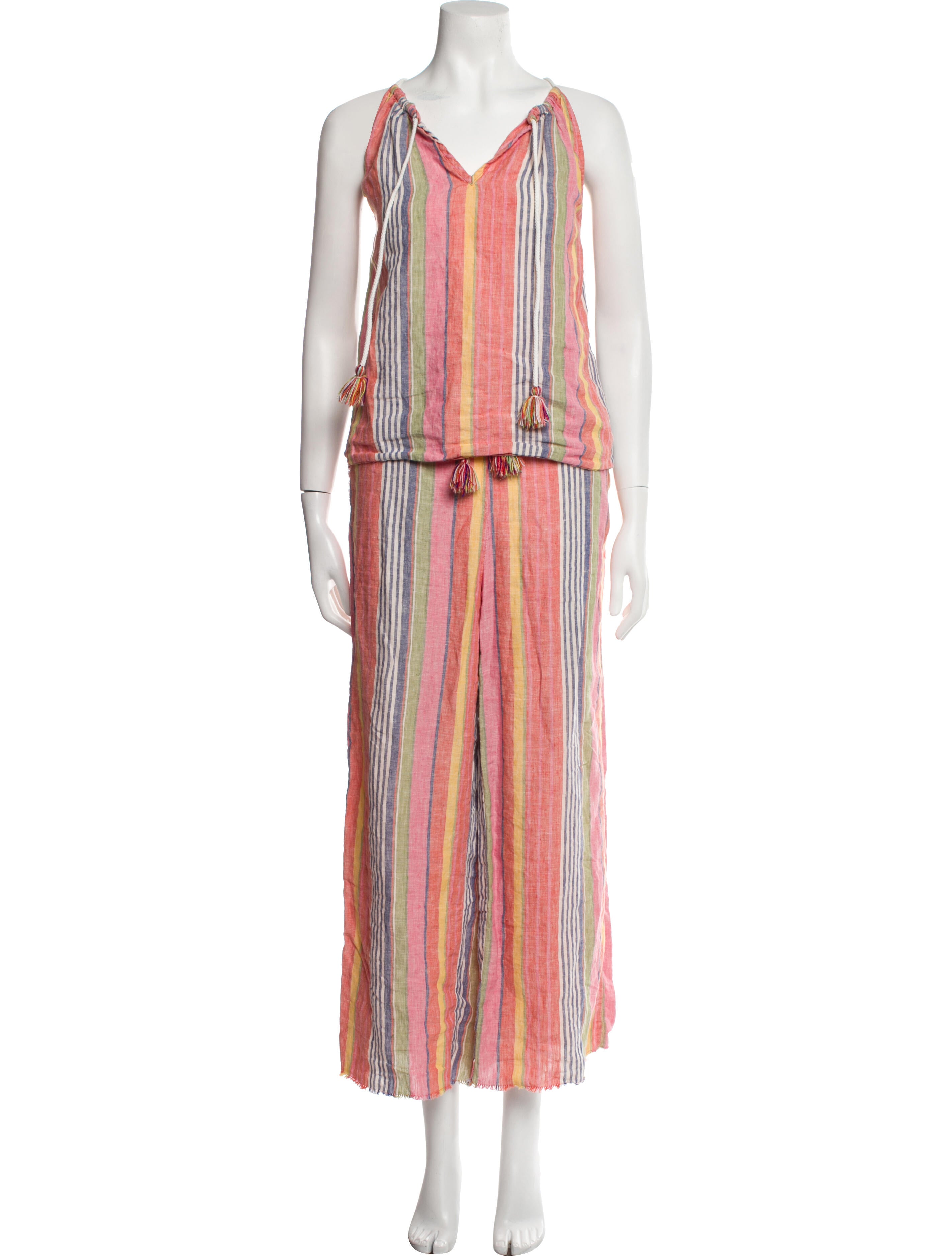 sundays Linen Striped Pant Set