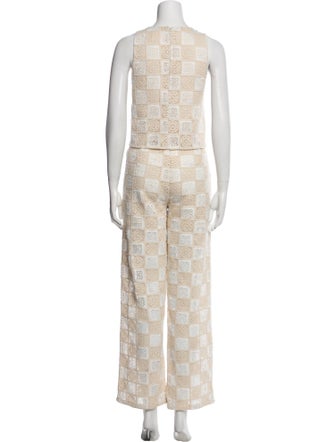 sundays Plaid Print Pant Set