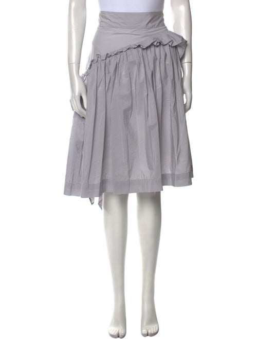 Support Surface Ruffle Embellishment Knee-Length Skirt