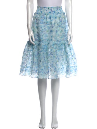 Susan Fang Floral Print Knee-Length Skirt