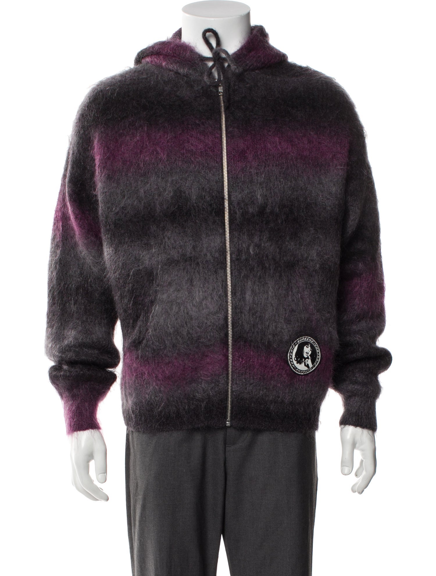 Supreme x Hysteric Glamour 2024 Mohair Zip Up Hooded Hoodie