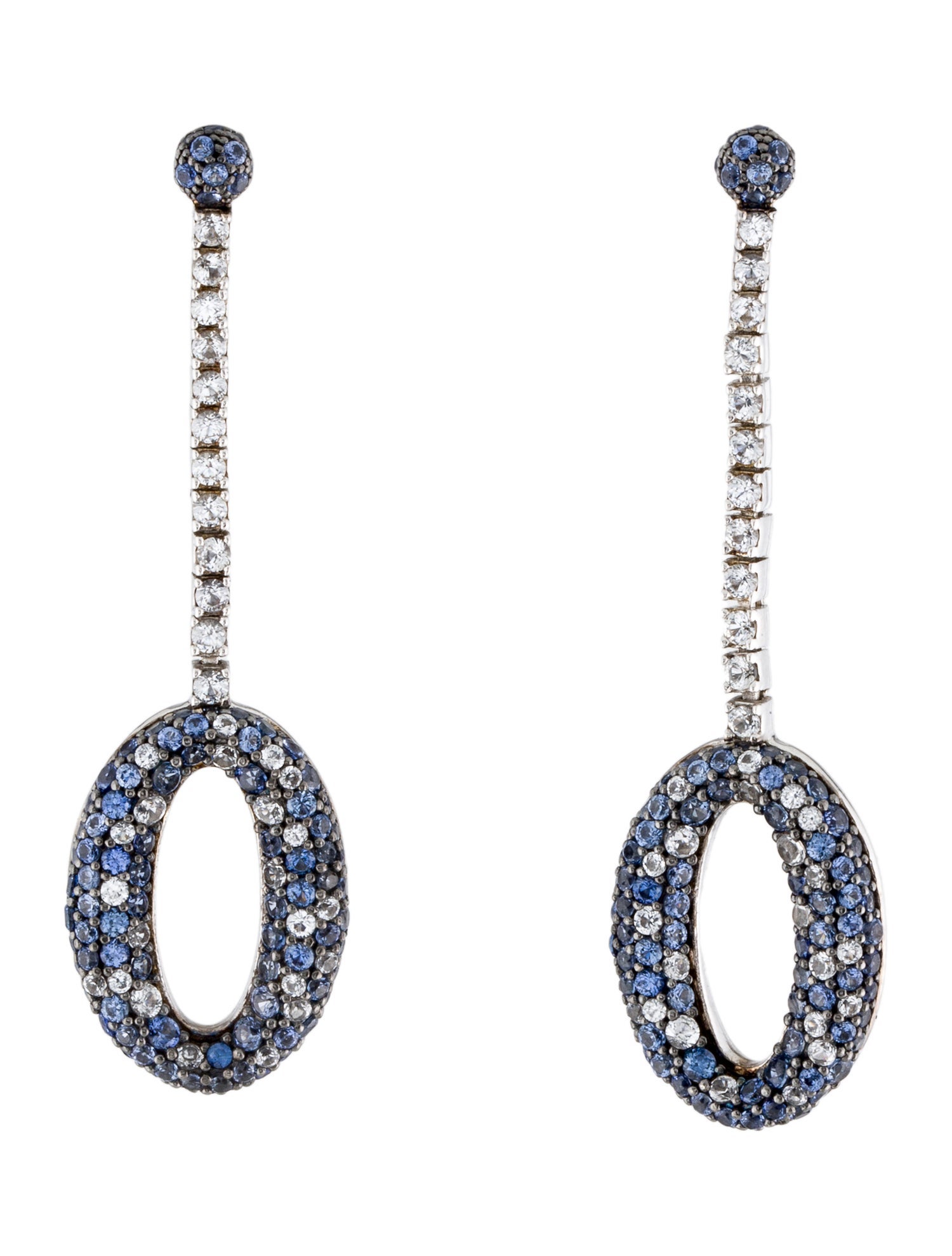 Suzy Levian Synthetic Sapphire Drop Earrings
