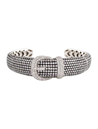 Suzy Levian Cubic Zirconia Buckle Cuff Bracelet