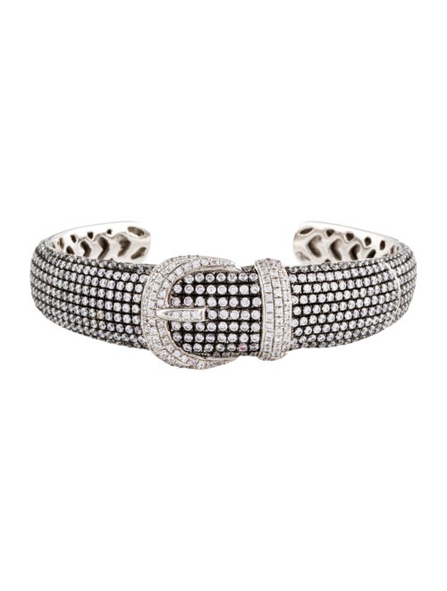 Suzy Levian Cubic Zirconia Buckle Cuff Bracelet