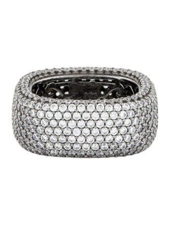 Suzy Levian Cubic Zirconia Square Pave Eternity Ring