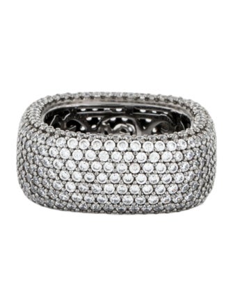 Suzy Levian Cubic Zirconia Square Pave Eternity Ring