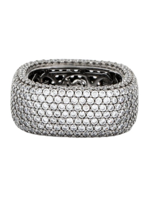 Suzy Levian Cubic Zirconia Square Pave Eternity Ring