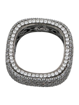Suzy Levian Cubic Zirconia Square Pave Eternity Ring
