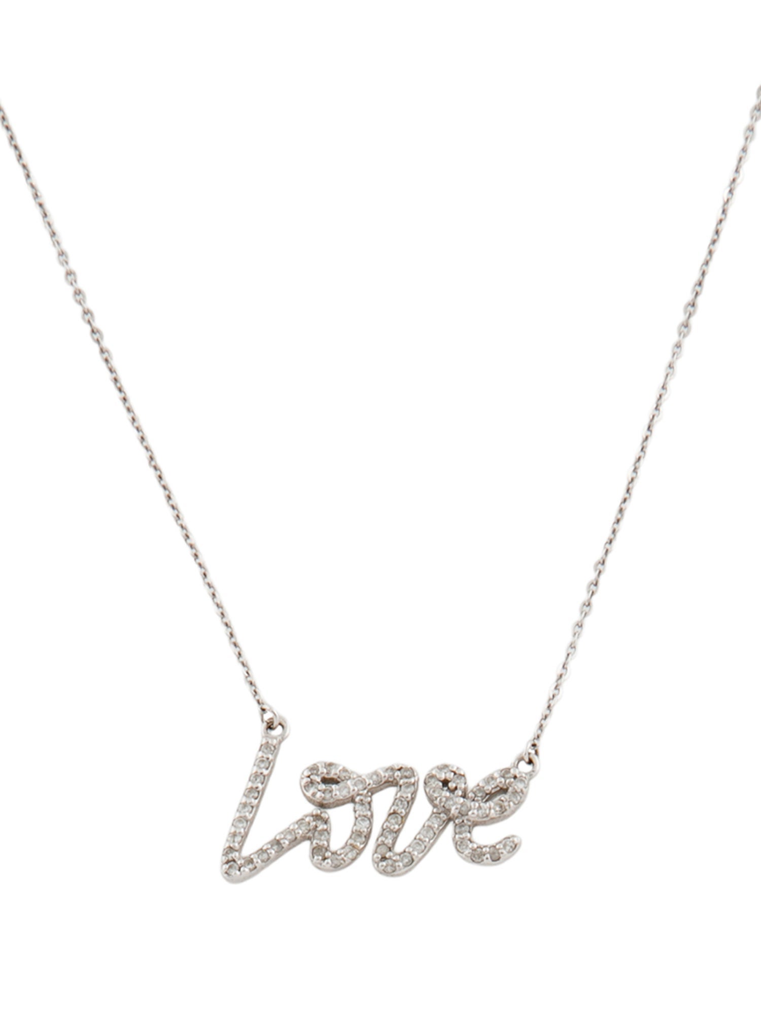 Suzy Levian 14K Diamond 'love' Pendant Necklace