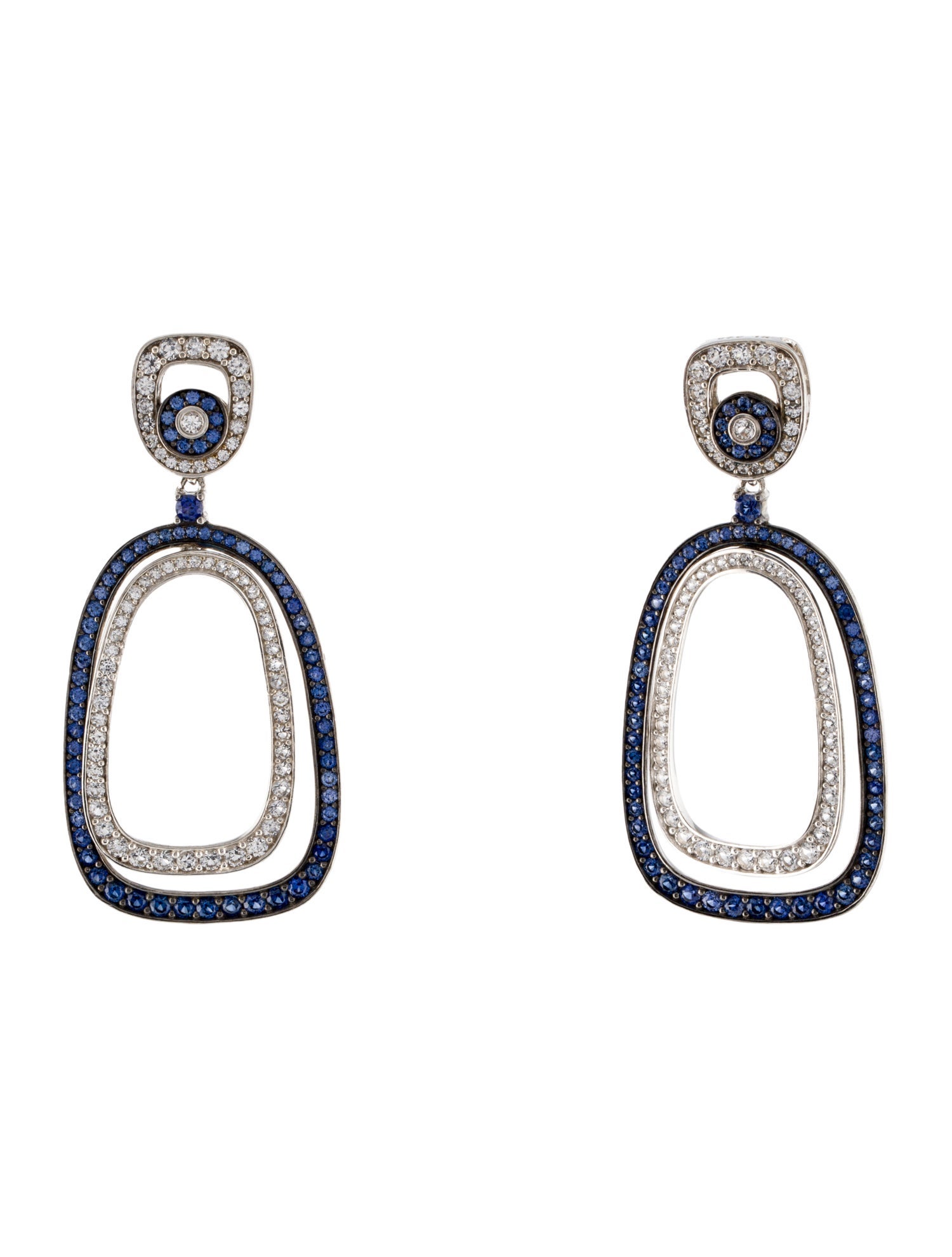 Suzy Levian 8.22ctw Synthetic Sapphire Drop Earrings