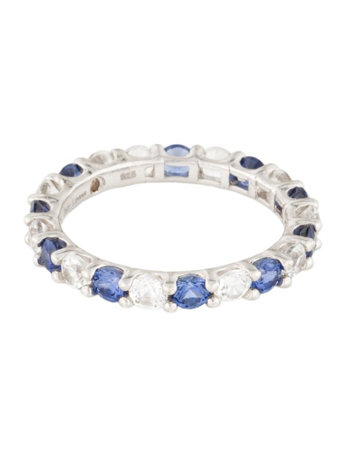 Suzy Levian 2.45ctw Synthetic Sapphire Alternating Eternity Band