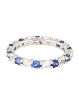 Suzy Levian 2.45ctw Synthetic Sapphire Alternating Eternity Band