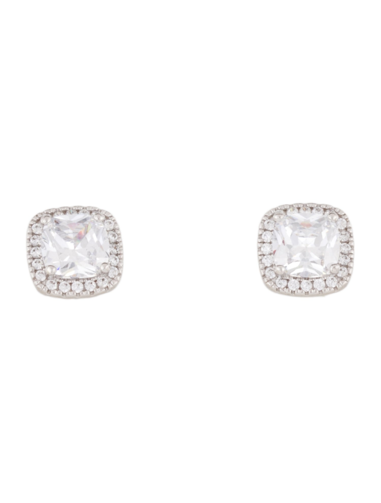Suzy Levian Cubic Zirconia Halo Stud Earrings