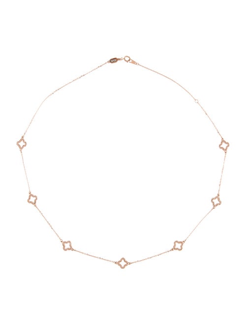 Suzy Levian 14K Diamond Clover Station Necklace