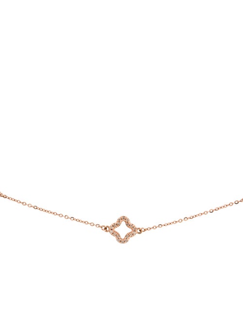 Suzy Levian 14K Diamond Clover Station Necklace