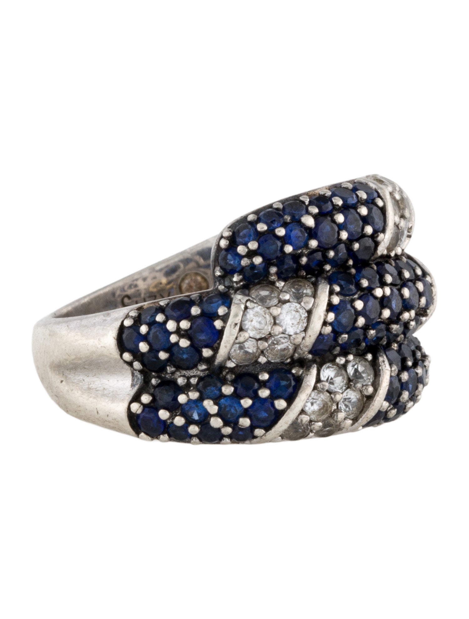 Suzy Levian Synthetic Sapphire Swirling Ring