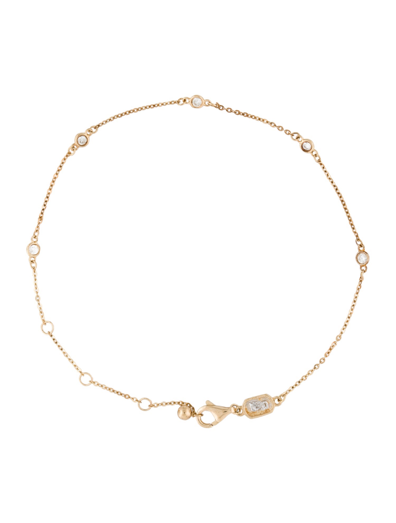 Suzy Levian 14K Diamond Station Bracelet