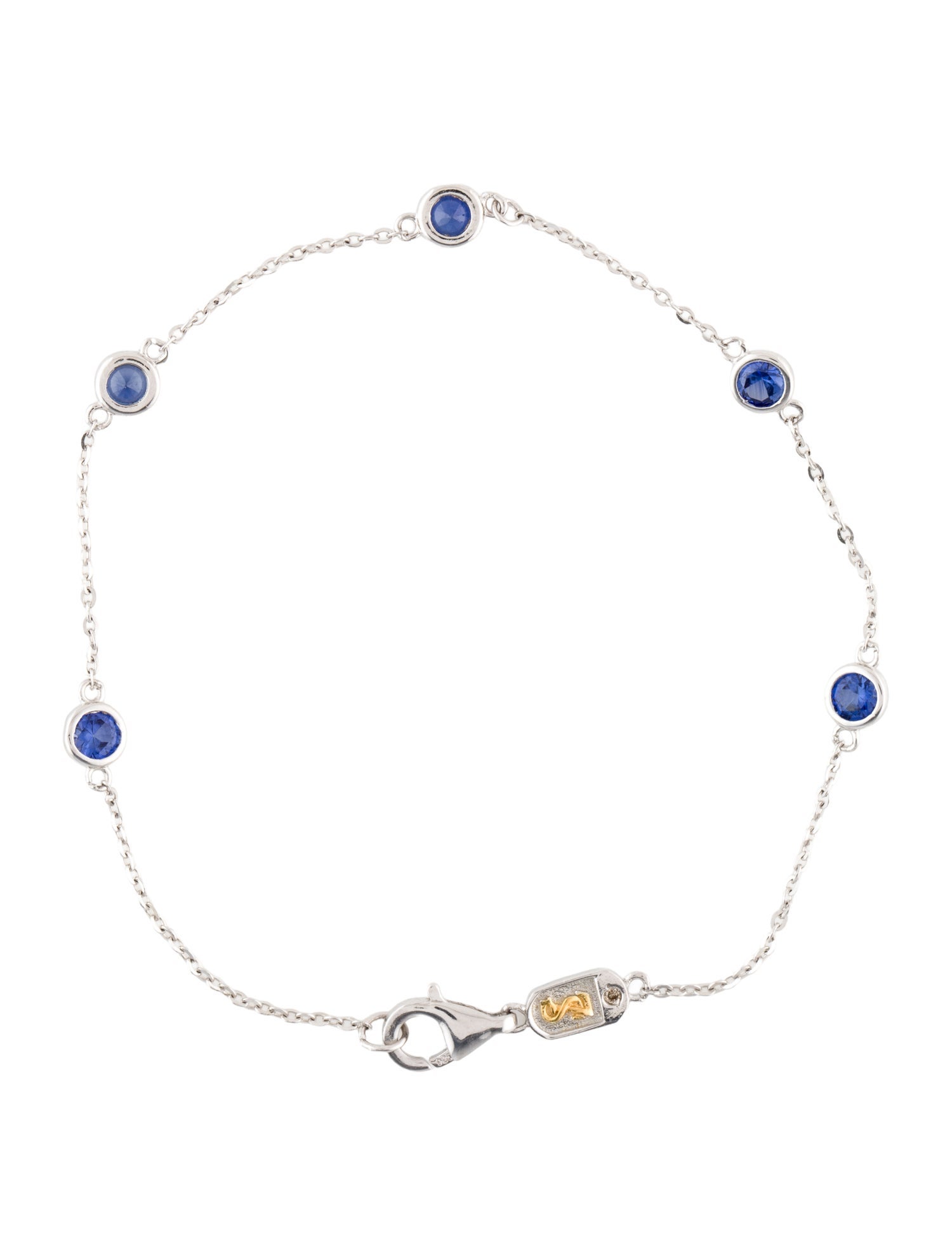 Suzy Levian 1.00ctw Synthetic Sapphire Station Bracelet