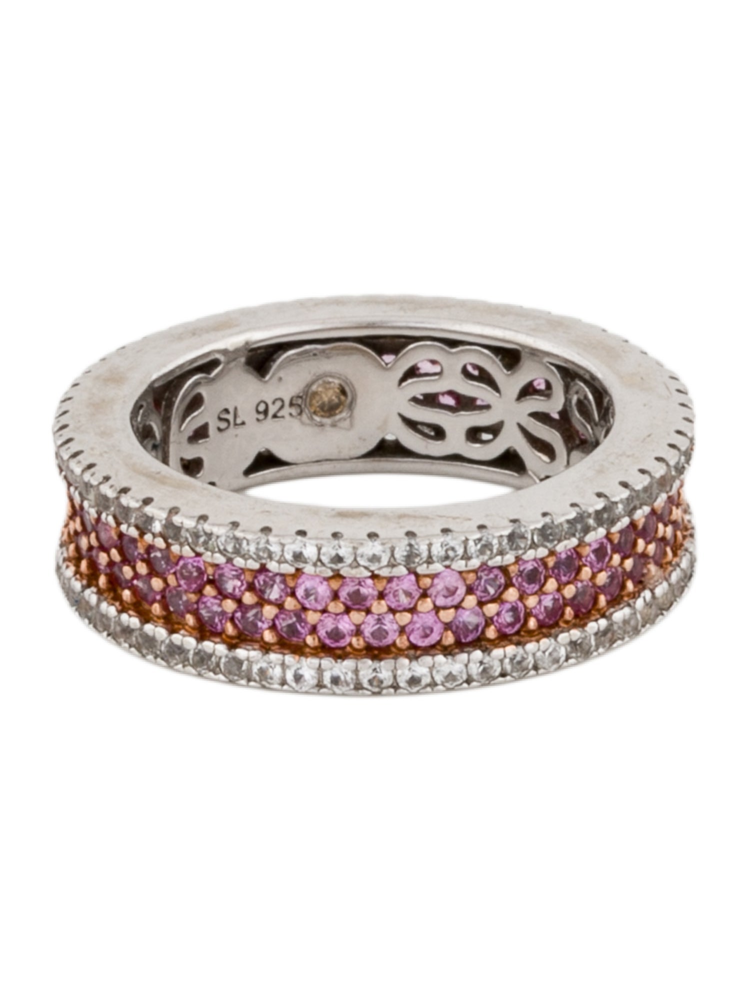 Suzy Levian Sapphire & Diamond Accent Eternity Band