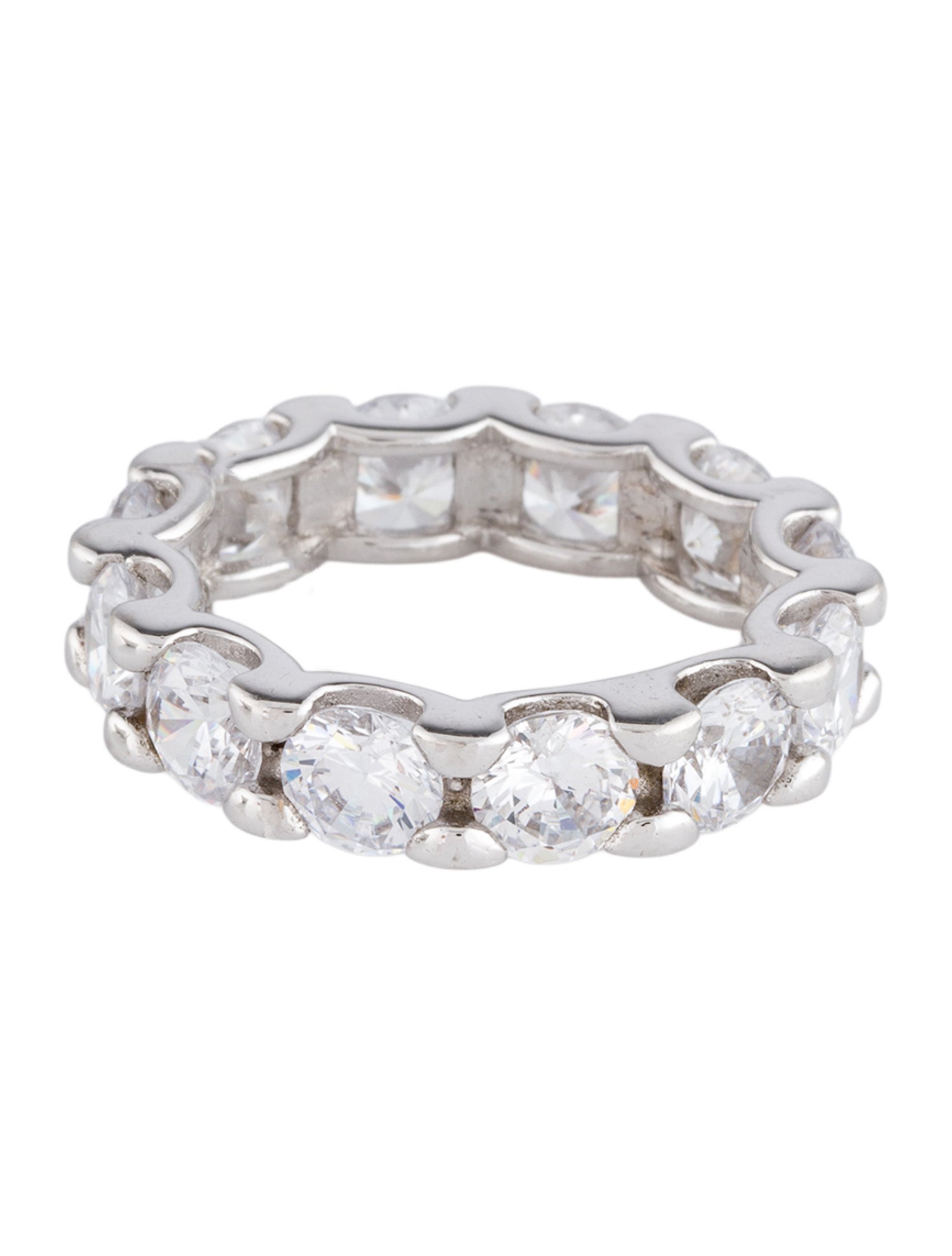 Suzy Levian Cubic Zirconia U-Shape Eternity Band