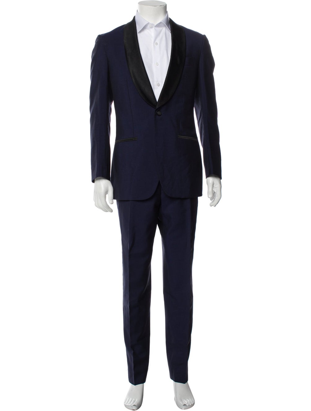 Suitsupply Wool Colorblock Pattern TwoPiece Tuxedo Blue, 10" Rise