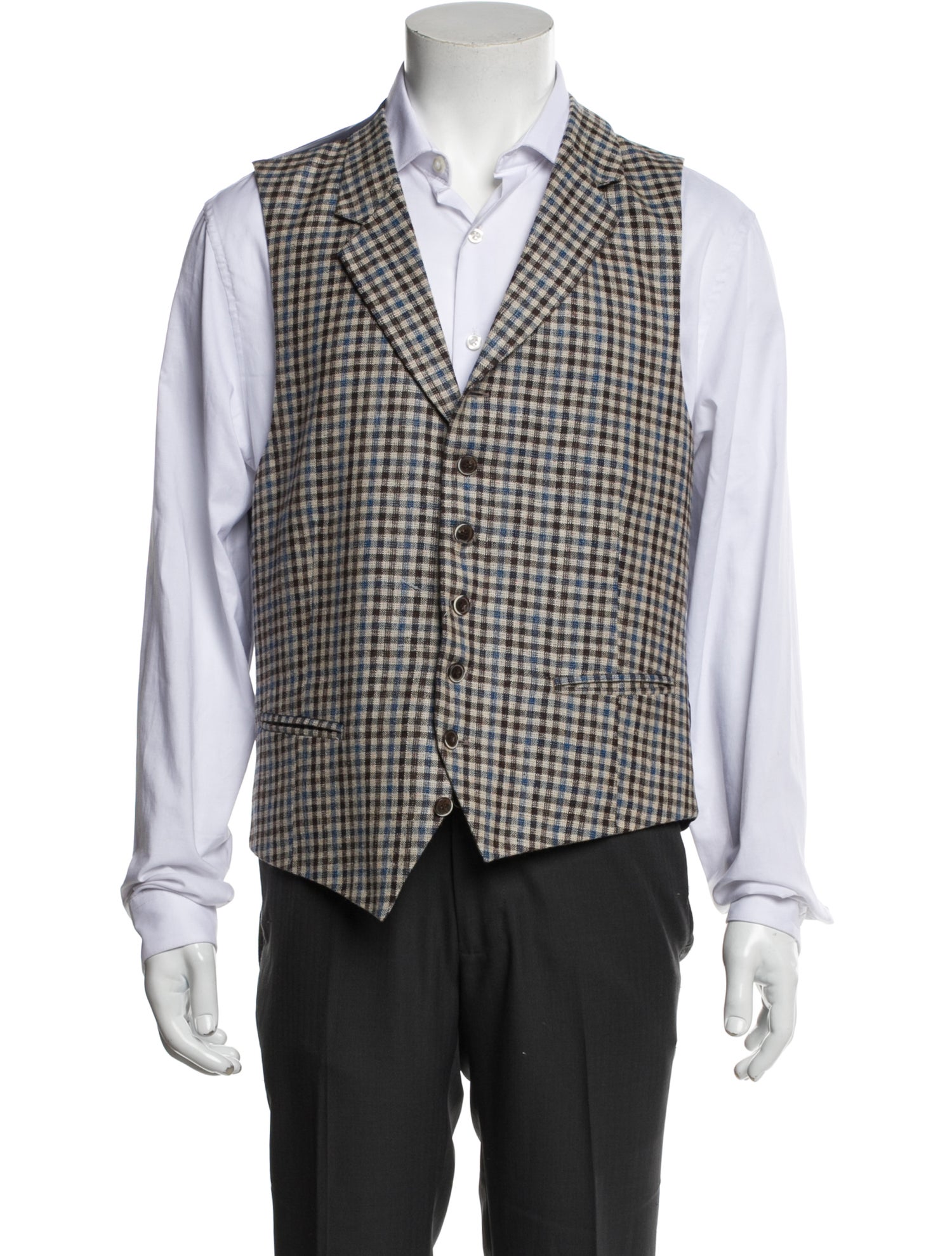 Suitsupply Plaid Print Suit Vest