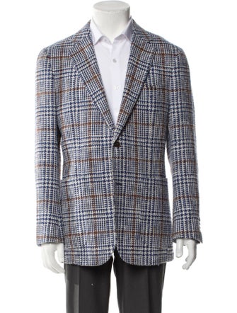 Suitsupply Silk Houndstooth Print Blazer