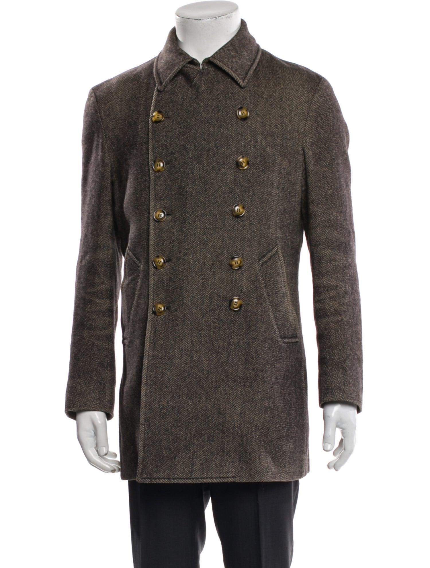 Suitsupply Wool Tweed Pattern Peacoat