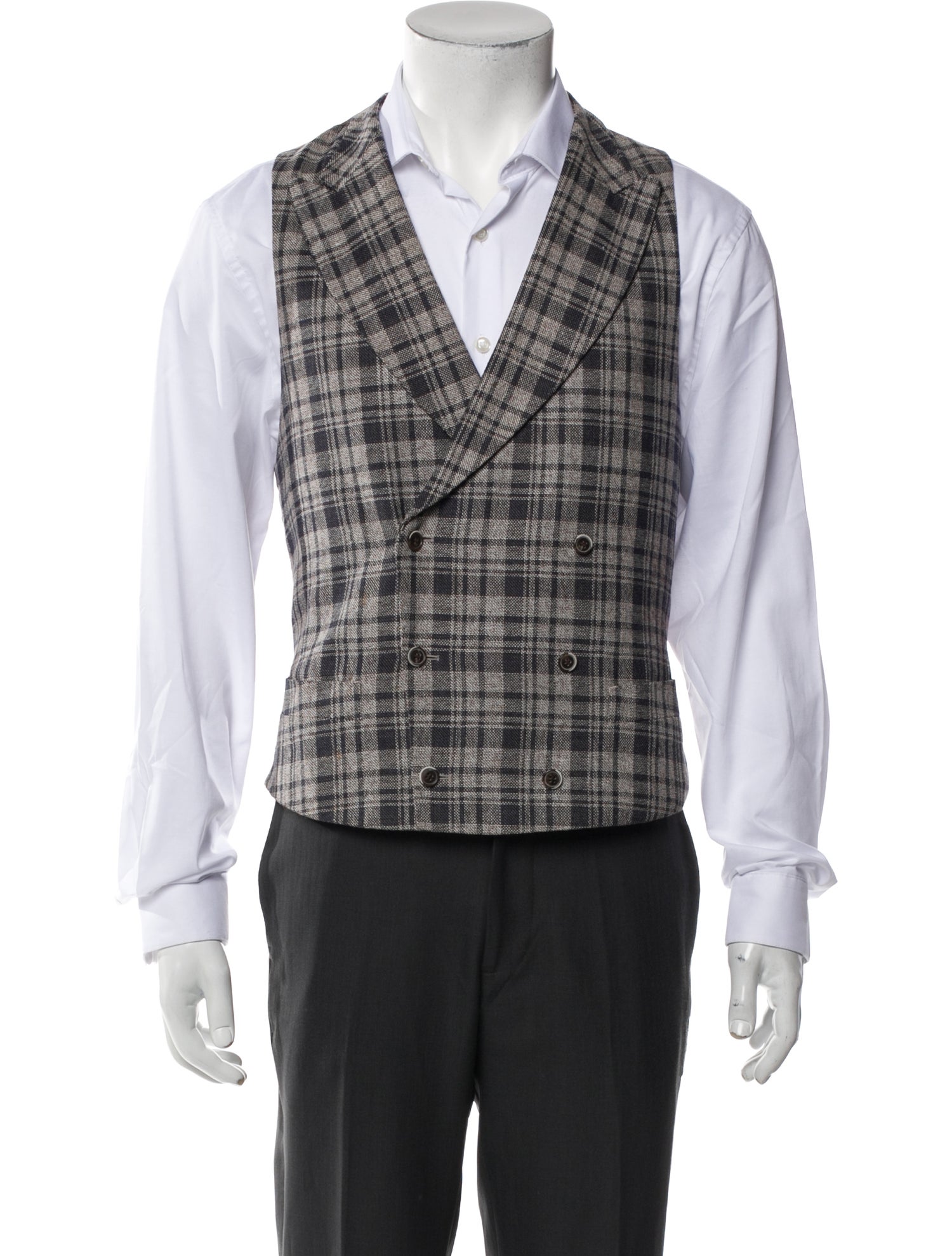 Suitsupply Wool Plaid Print Suit Vest