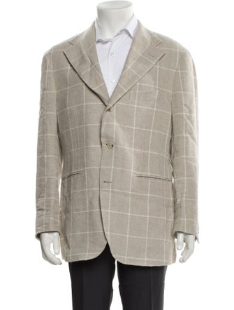 Suitsupply Linen Plaid Print Blazer