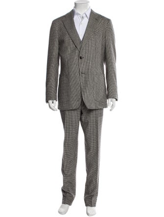 Suitsupply Wool Houndstooth Print Three-Piece Suit