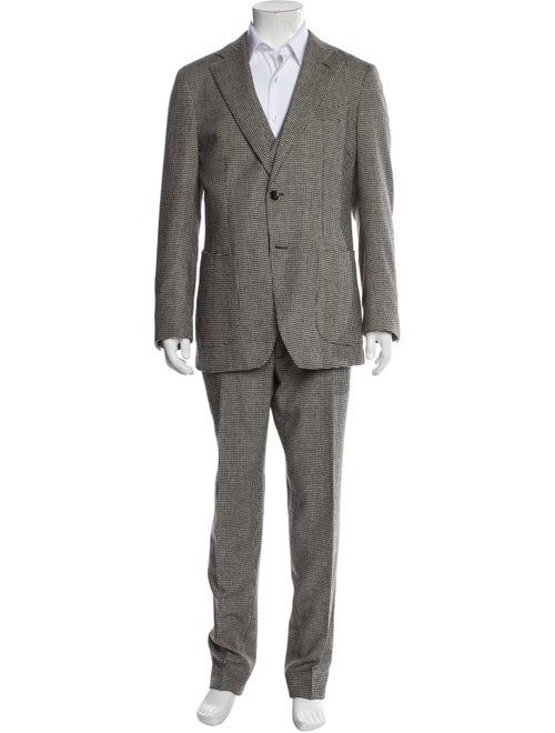 Suitsupply Wool Houndstooth Print Three-Piece Suit