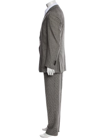 Suitsupply Wool Houndstooth Print Three-Piece Suit