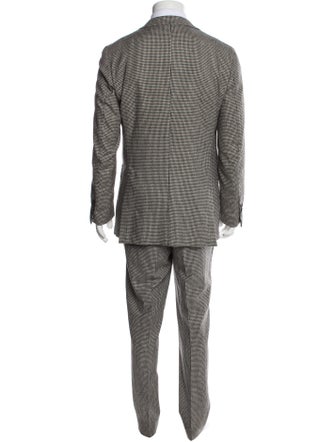 Suitsupply Wool Houndstooth Print Three-Piece Suit