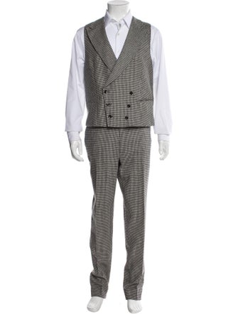Suitsupply Wool Houndstooth Print Three-Piece Suit