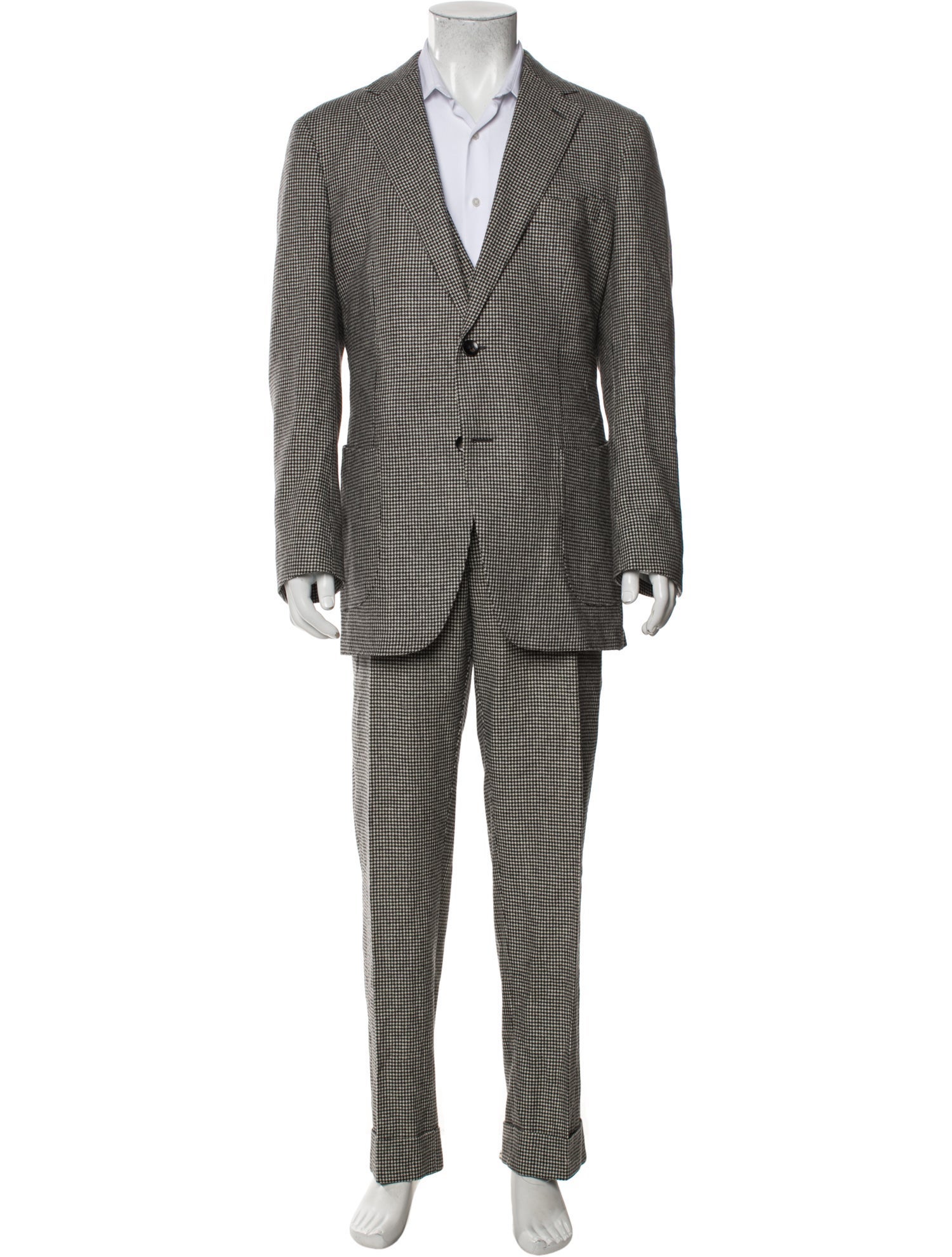 Suitsupply Wool Houndstooth Print Three-Piece Suit