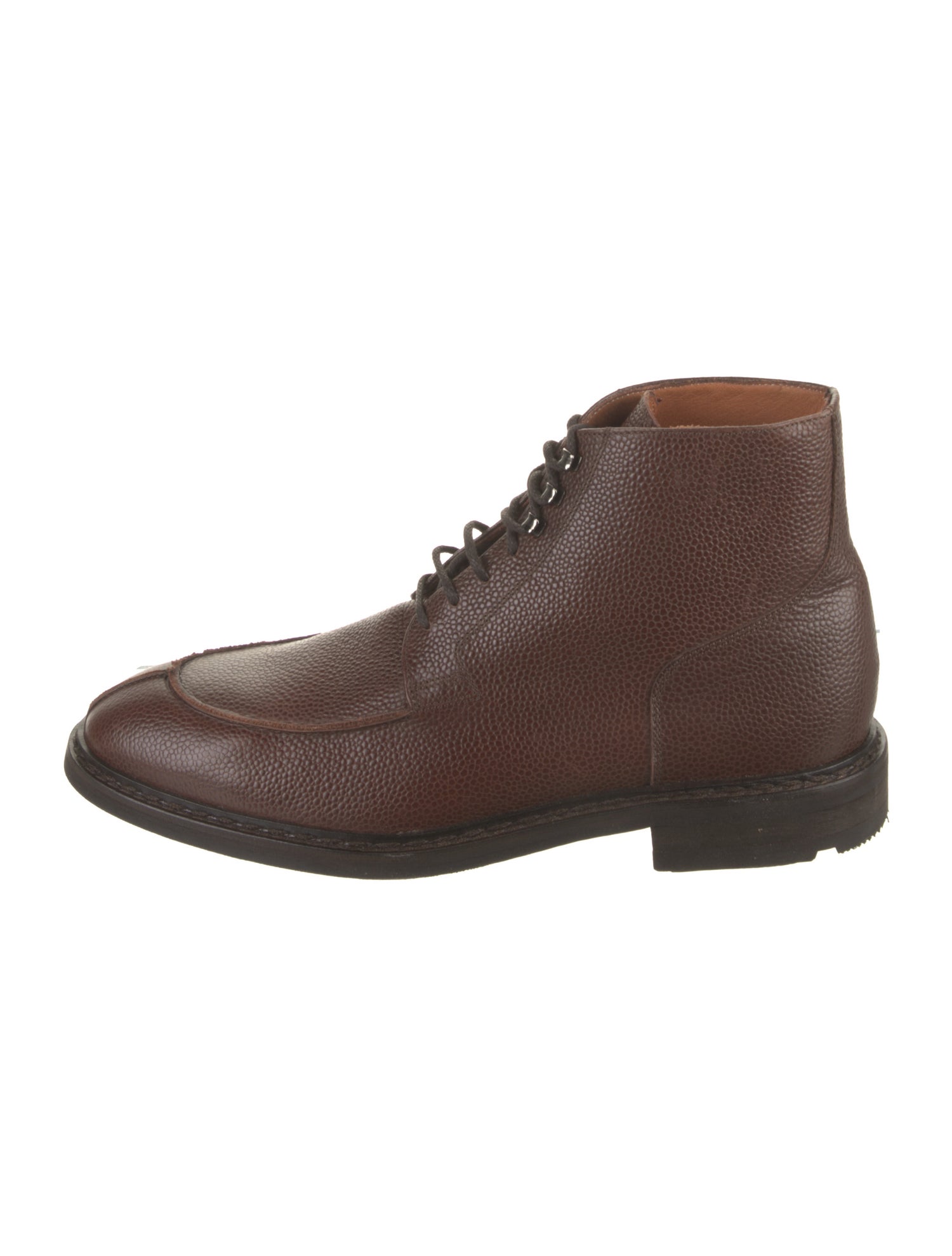 Suitsupply Leather Embroidered Accent Lace-Up Boots