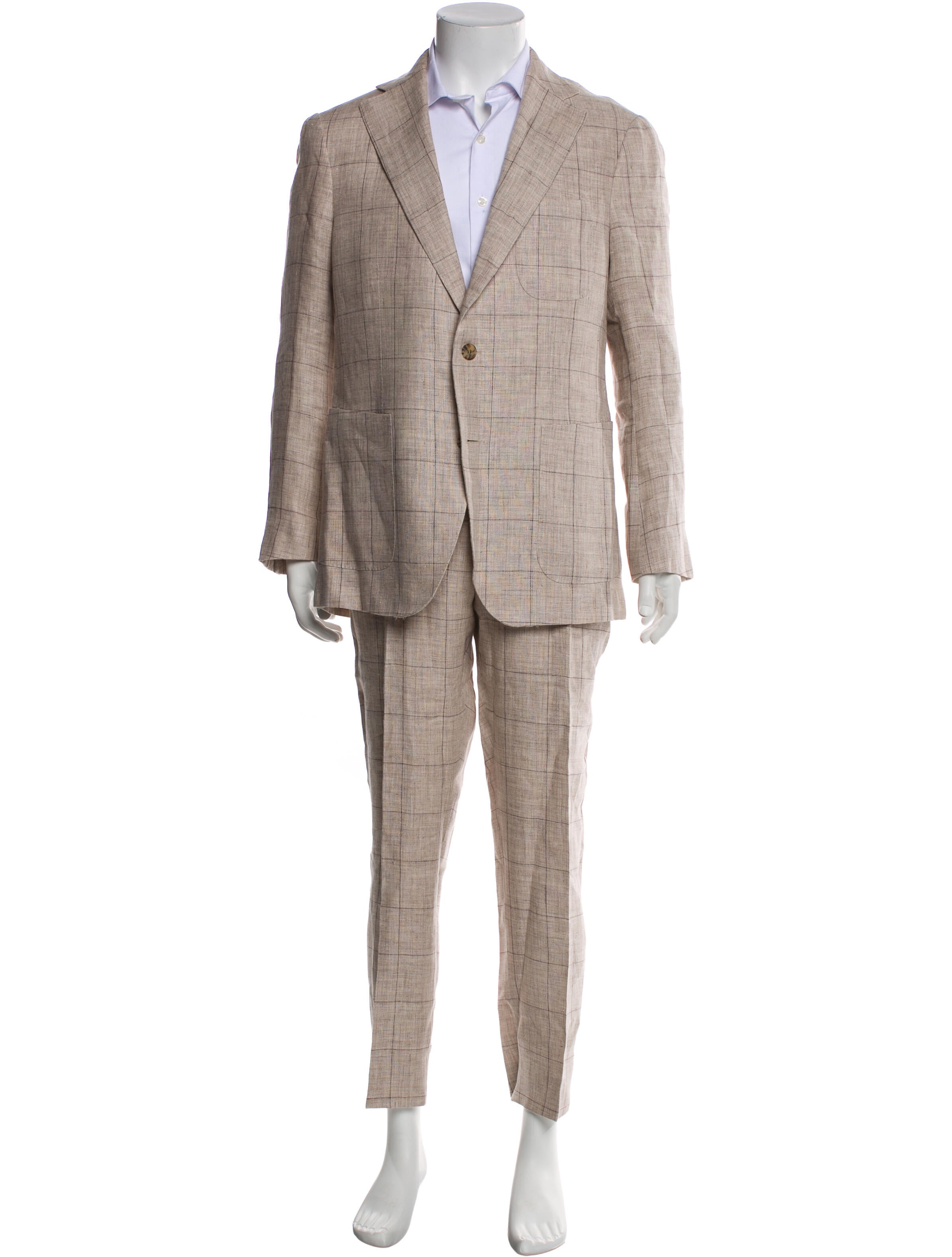 Suitsupply Linen Plaid Print Two-Piece Suit