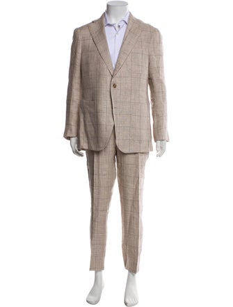 Suitsupply Linen Plaid Print Two-Piece Suit