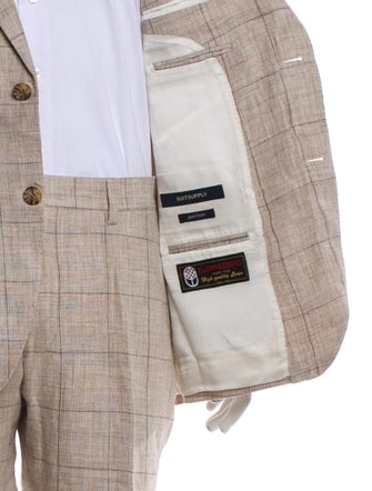 Suitsupply Linen Plaid Print Two-Piece Suit