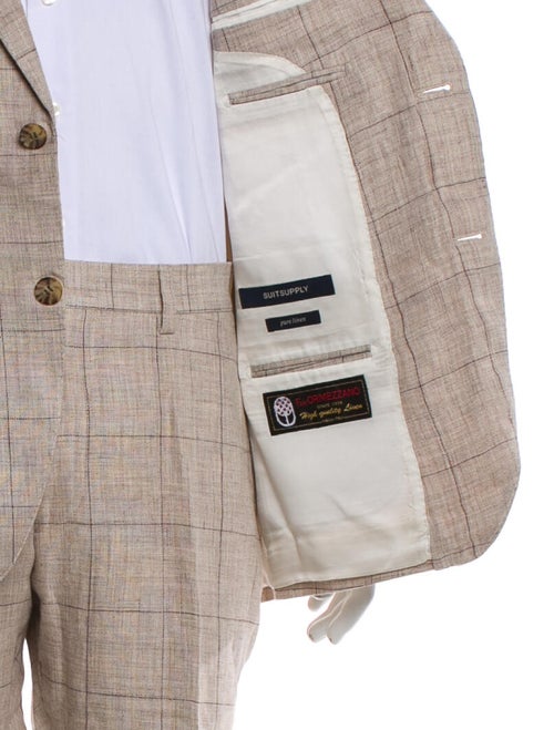 Suitsupply Linen Plaid Print Two-Piece Suit