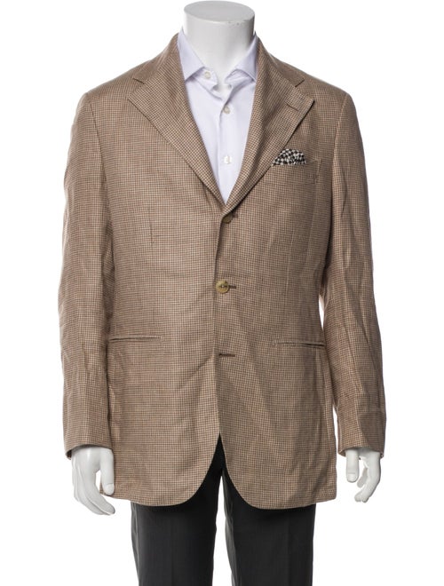 Suitsupply Linen Houndstooth Print Blazer