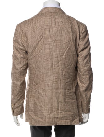 Suitsupply Linen Houndstooth Print Blazer