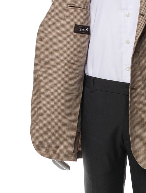 Suitsupply Linen Houndstooth Print Blazer